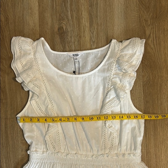 BB Dakota by Steve Madden White Tiered summer Midi Sundress size L - Picture 9 of 9